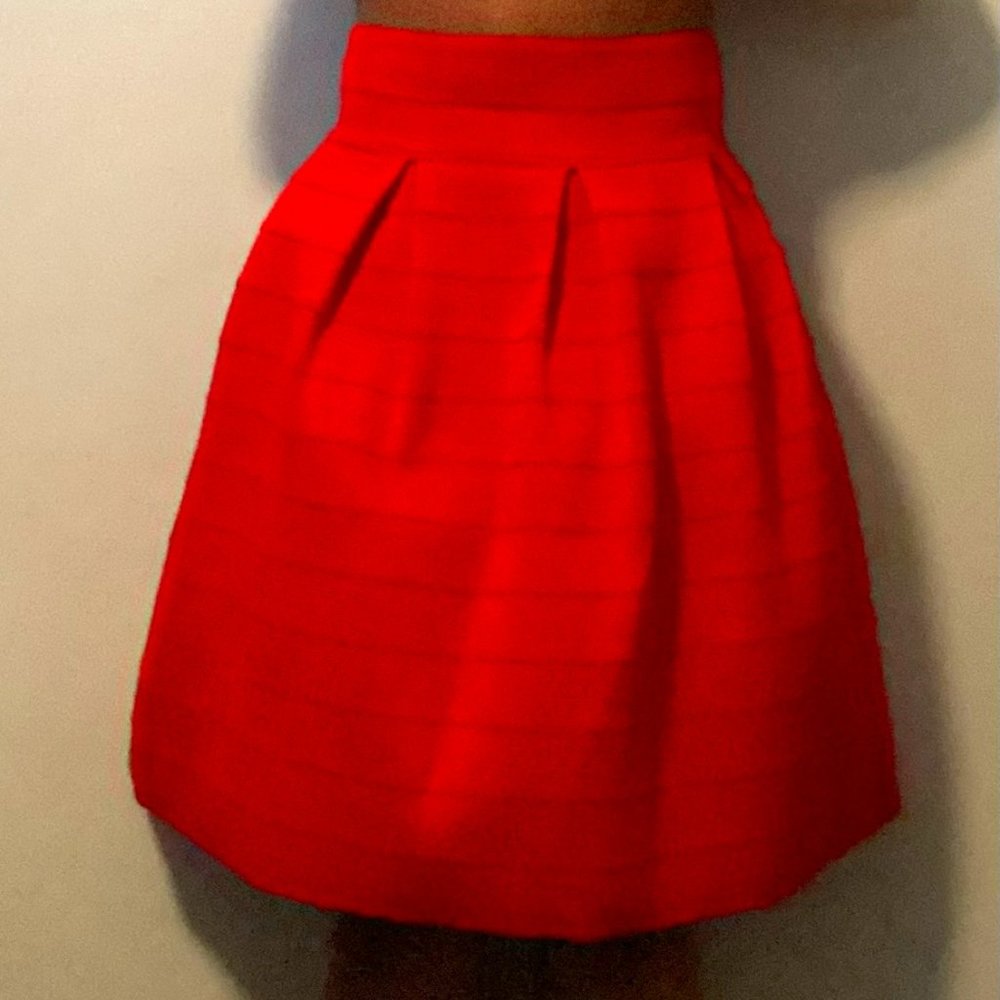 Red Striped Skirt